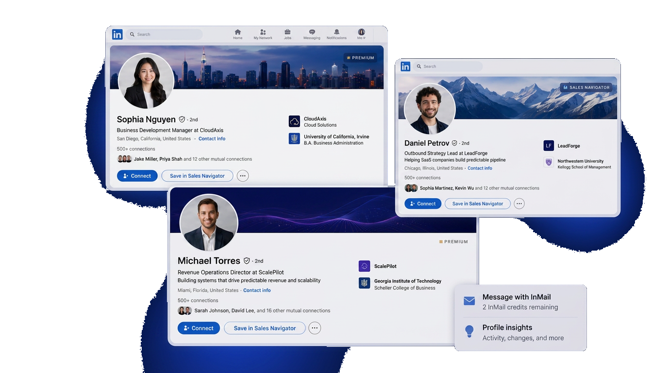 Premium and Sales Navigator included with every LinkedIn account